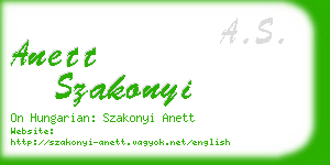 anett szakonyi business card